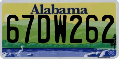 AL license plate 67DW262