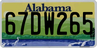 AL license plate 67DW265