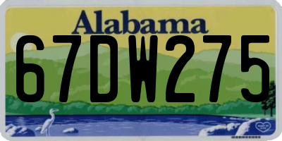 AL license plate 67DW275