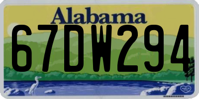 AL license plate 67DW294