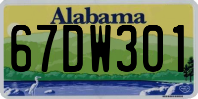 AL license plate 67DW301