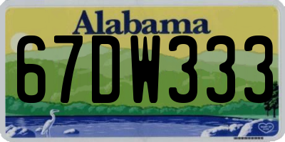 AL license plate 67DW333