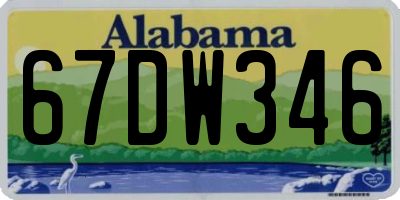 AL license plate 67DW346