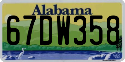 AL license plate 67DW358