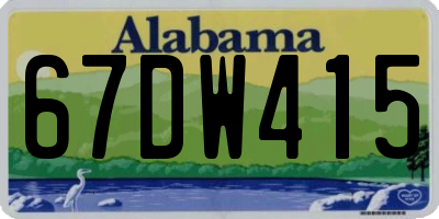 AL license plate 67DW415