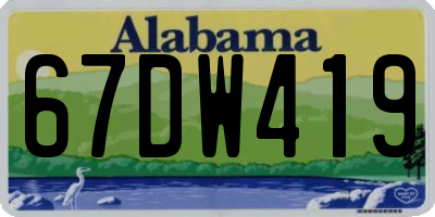 AL license plate 67DW419