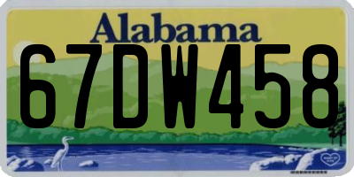 AL license plate 67DW458