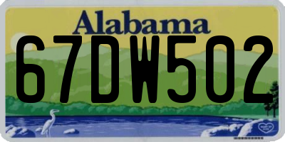 AL license plate 67DW502