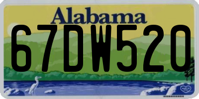 AL license plate 67DW520