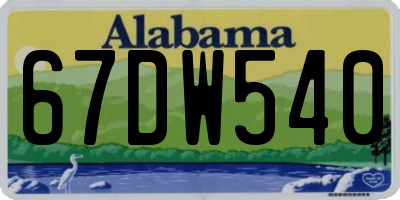 AL license plate 67DW540