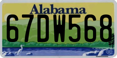 AL license plate 67DW568