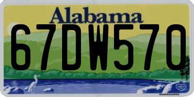 AL license plate 67DW570