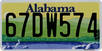 AL license plate 67DW574