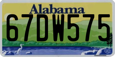 AL license plate 67DW575