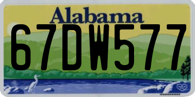 AL license plate 67DW577