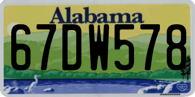 AL license plate 67DW578