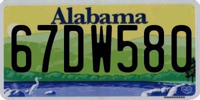 AL license plate 67DW580