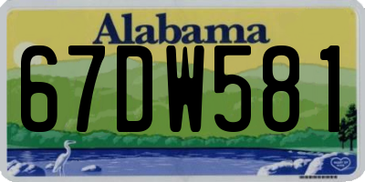 AL license plate 67DW581