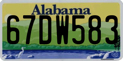 AL license plate 67DW583