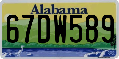 AL license plate 67DW589