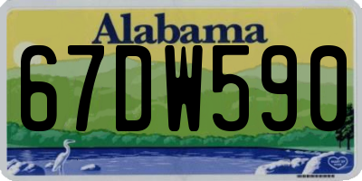 AL license plate 67DW590