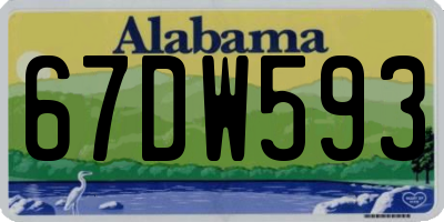 AL license plate 67DW593