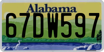 AL license plate 67DW597