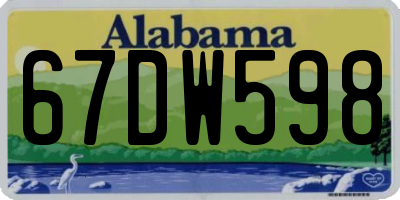 AL license plate 67DW598