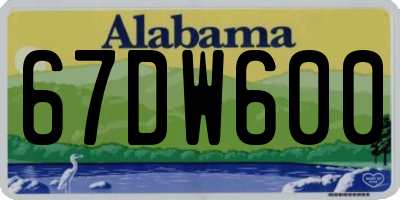 AL license plate 67DW600