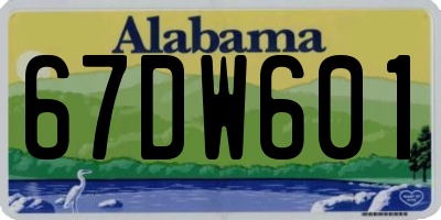 AL license plate 67DW601