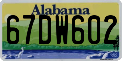 AL license plate 67DW602