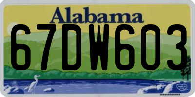 AL license plate 67DW603