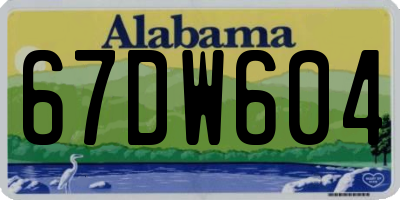 AL license plate 67DW604