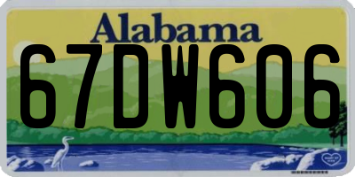 AL license plate 67DW606