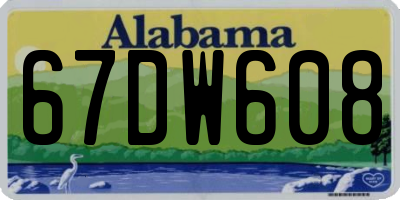 AL license plate 67DW608