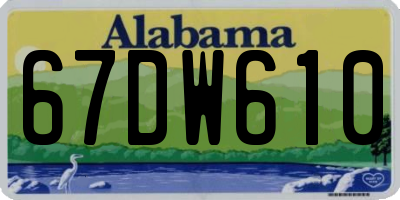 AL license plate 67DW610