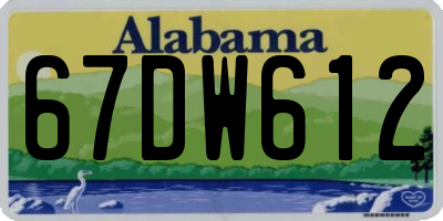 AL license plate 67DW612