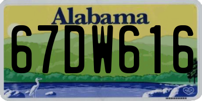 AL license plate 67DW616