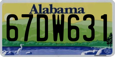 AL license plate 67DW631