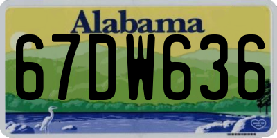 AL license plate 67DW636