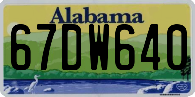 AL license plate 67DW640