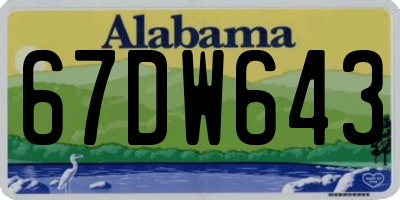 AL license plate 67DW643