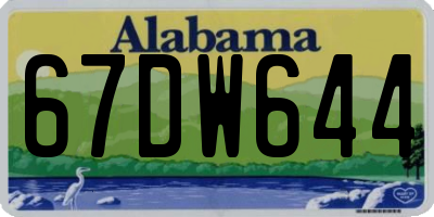 AL license plate 67DW644