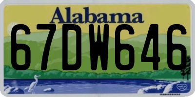 AL license plate 67DW646