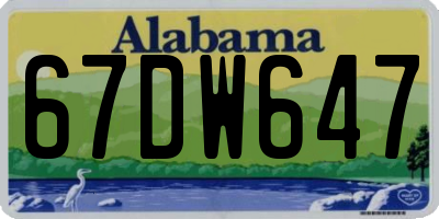 AL license plate 67DW647