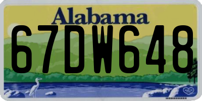 AL license plate 67DW648