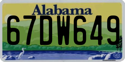 AL license plate 67DW649