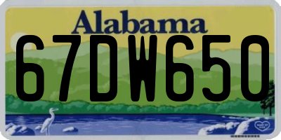 AL license plate 67DW650