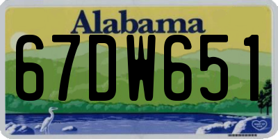 AL license plate 67DW651