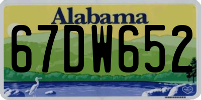 AL license plate 67DW652